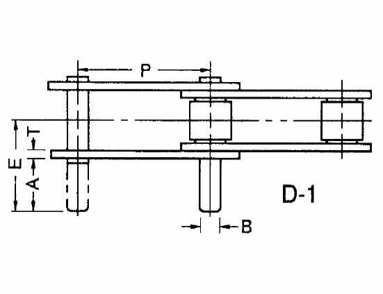 C2040R D-1 /
C2042R D-1 - ANSI Standard Double Pitch Roller Chain D-1 Attachment - Image 2