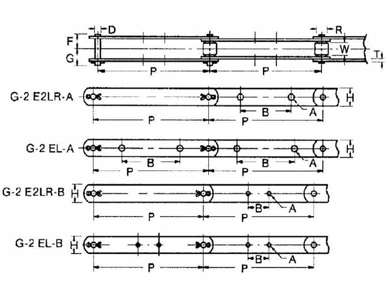 81X 8P G-2 EL-A 81X Conveyor Chain – G-2 Attachment - Image 2