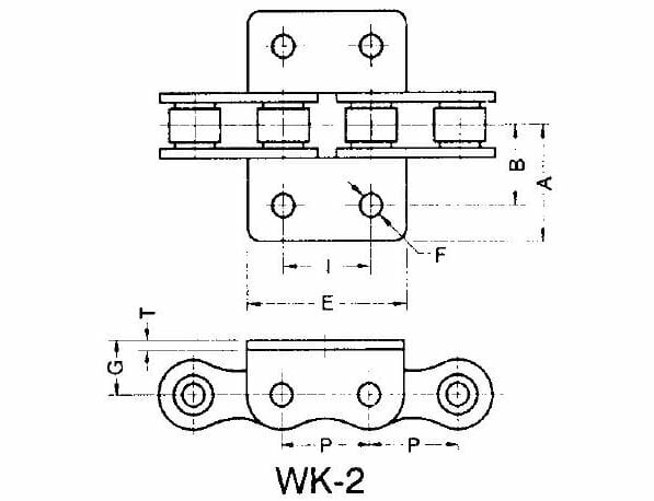35R WK-2 - ANSI Standard Roller Chain - WK-2 Wide Contour Attachment - Image 2