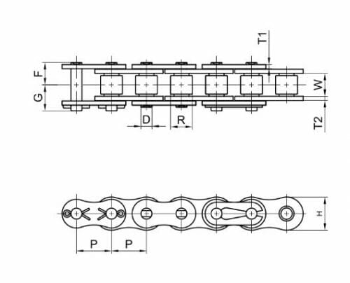 Interchain Standard ISO British Standard Single Strand Chain - PEER Chain