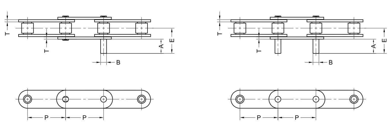 ANSI Standard Double Pitch Roller Chain - D-1 Attachment - Image 2