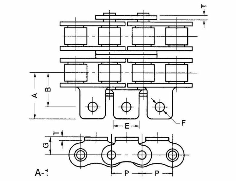 ANSI Standard Double-Strand Roller Chain - A-1 Attachment - Image 2