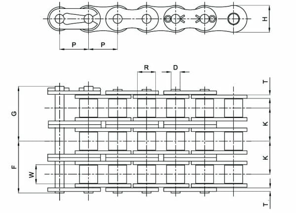 06B-3R Q - Quest ISO British Standard Triple Strand Chain - Image 2