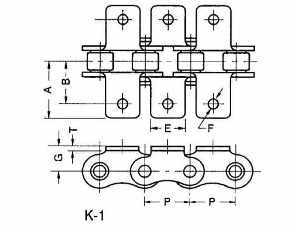 10BR K-1 - ISO British Standard Chain – K-1 Attachment - Image 2
