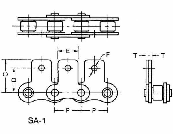 10BR SA-1 - ISO British Standard Chain – SA-1 Attachment - Image 2
