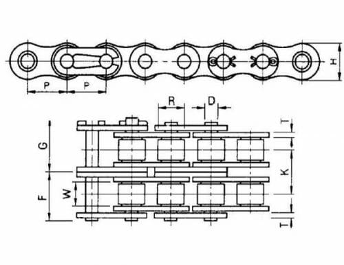 120H-2R - ANSI Standard Heavy Series Double-Strand Roller Chain - PEER ...