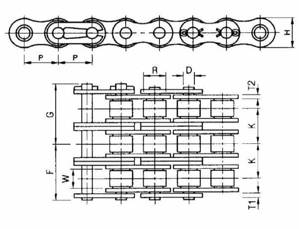 20B-3R - ISO British Standard Triple Strand Chain - Image 2